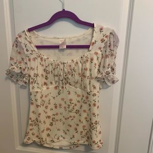 Ruched Floral Top